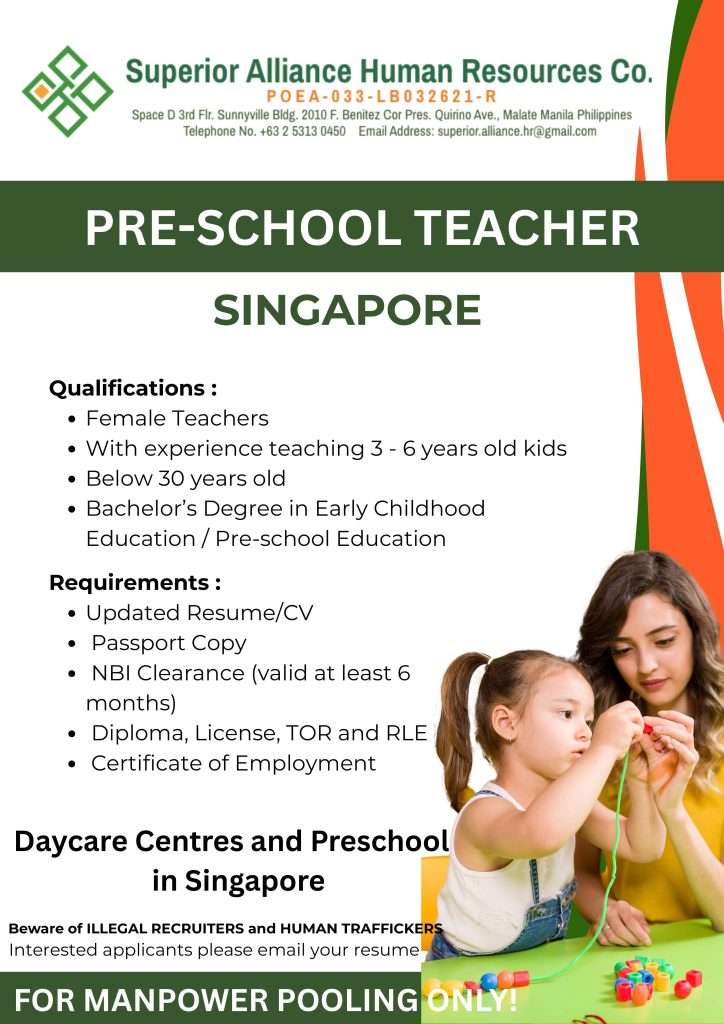 Pre School Teacher - Singapore-optimized